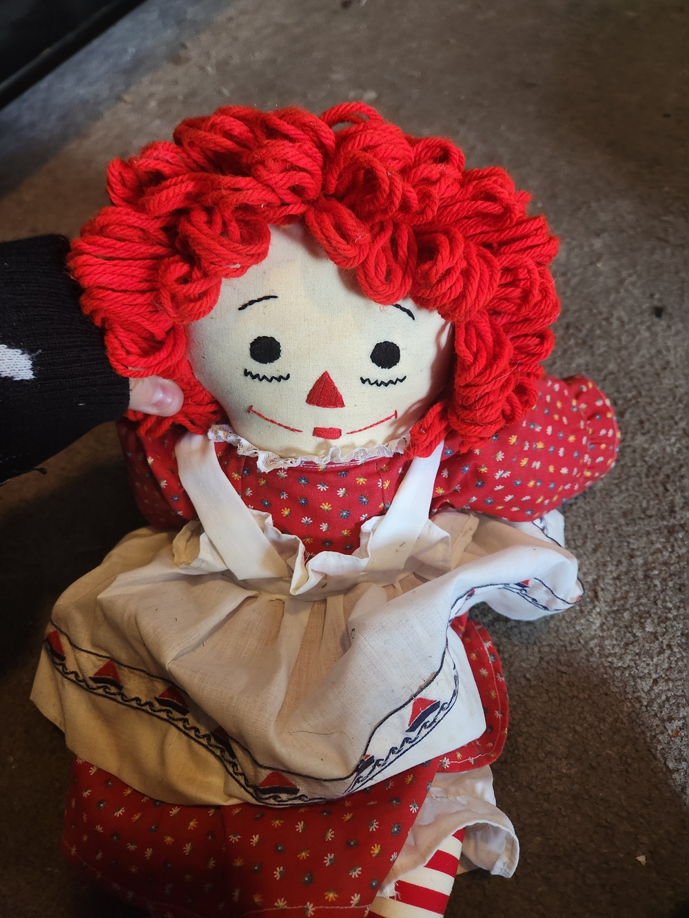 Red-Haired Rag Doll with Floral Dress